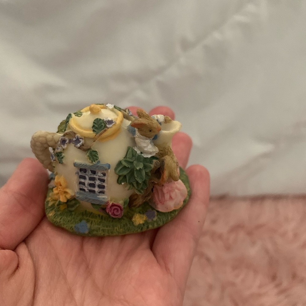 Teeny Tiny CottageCoreTeapot with Bunny Family 🫖